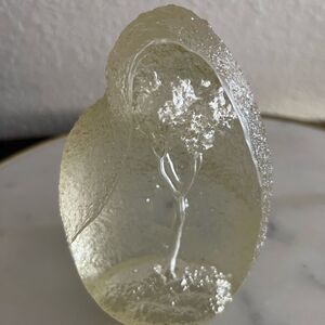 Vintage Reversed Carved Lucite Tree Sculptured Paperweight Signed J Pelt 1970’s